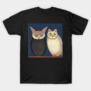 A Cat and An Owl Funny Pet Owner T-Shirt